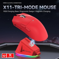 ATTACK SHARK X11 Gaming Mouse with Magnetic Charging Dock, PixArt PAW3311 Gaming Sensor, BT/2.4G Wireless/Wired Gaming Mouse wit